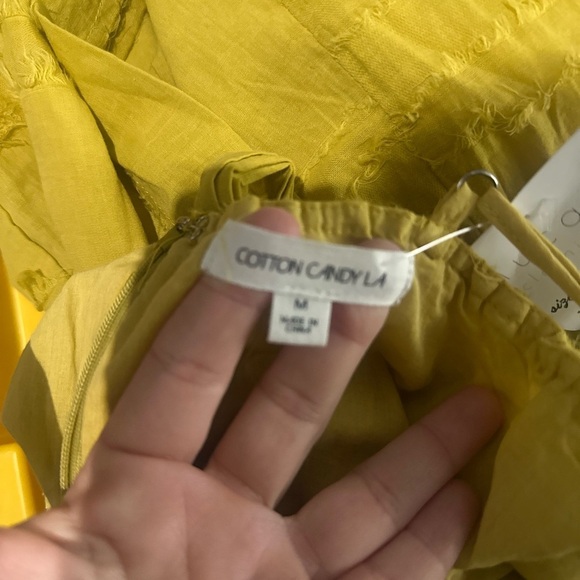 Cotton Candy Cut Out Elegant Mustard Dress Size Medium NWT - Picture 10 of 10